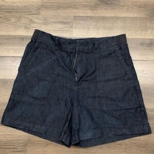 Lee Dark Navy Denim Shorts with Patch Pockets